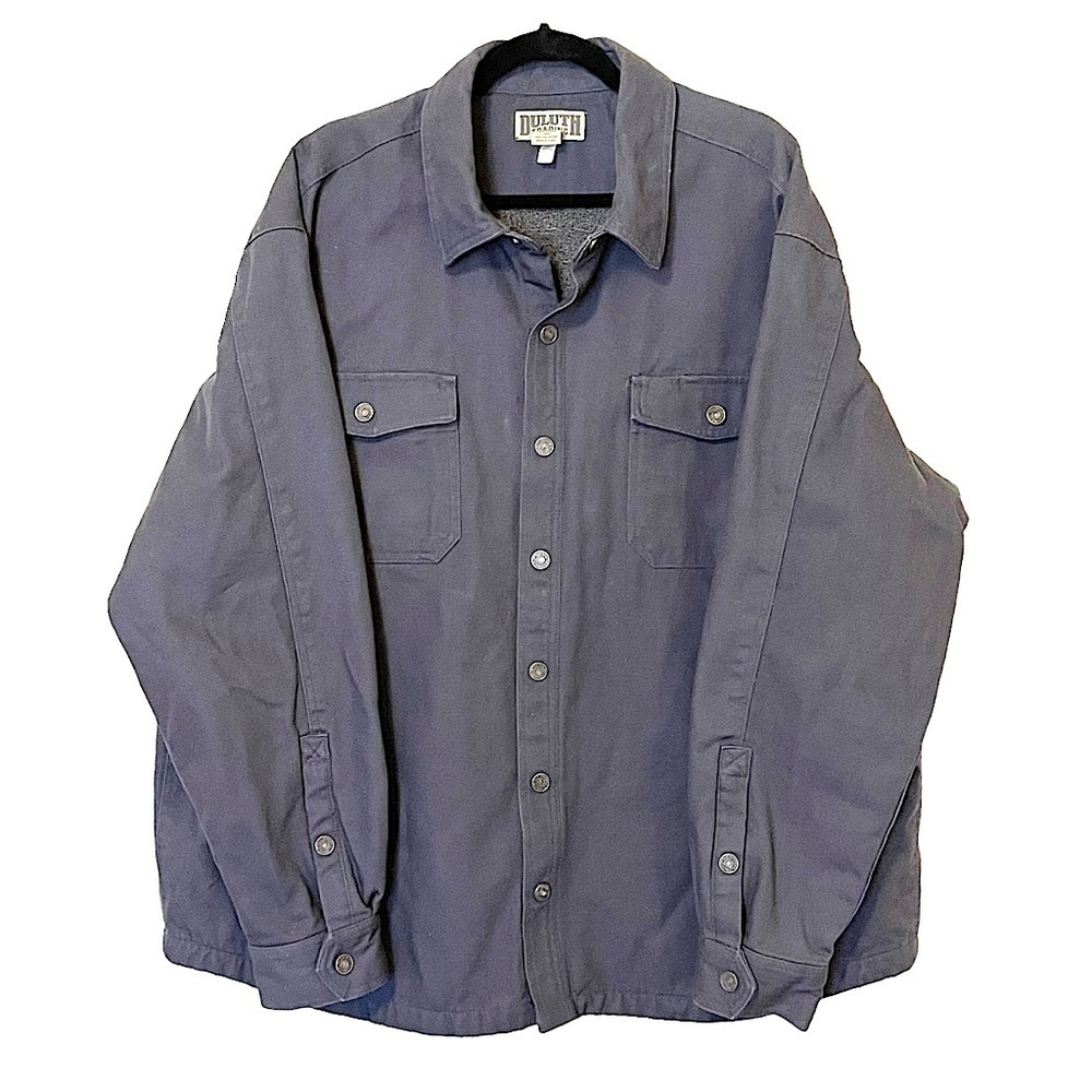 Duluth Trading Co Gray Fire Hose Flannel-Lined Standard Fit Jacket Coat 2X